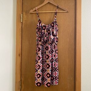 🔷 {3/$20} RUE 21 • Bright Aztec Ikat Mini Dress with Ruffle